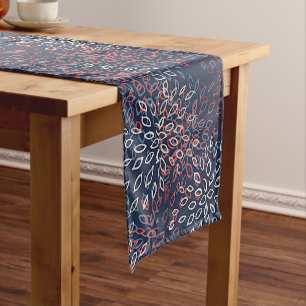Patriotic flowers short table runner