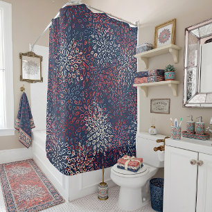 Patriotic flowers shower curtain