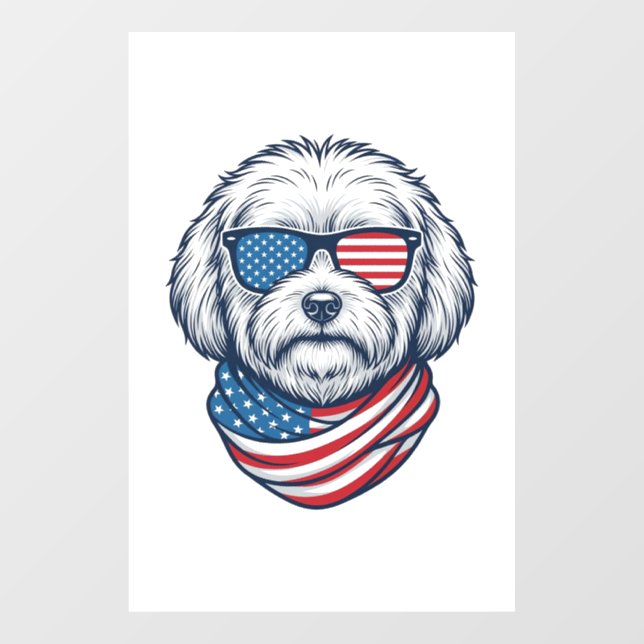 Patriotic Fluffy Dog Vector Illustration_1 (Sheet)