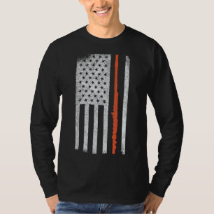 Patriotic Flute Funny Flute Player Flautist Retro T-Shirt