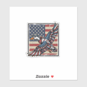 Patriotic Flying Duck Vintage Engraving Shirt Desi