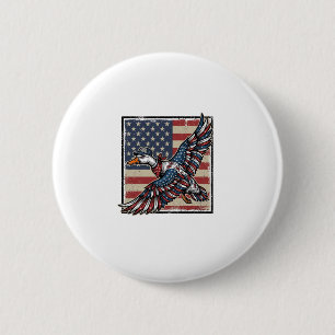 Patriotic Flying Duck Vintage Engraving Shirt Desi 6 Cm Round Badge