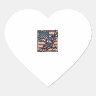 Patriotic Flying Duck Vintage Engraving Shirt Desi Heart Sticker