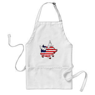 Patriotic Flying Pig Standard Apron