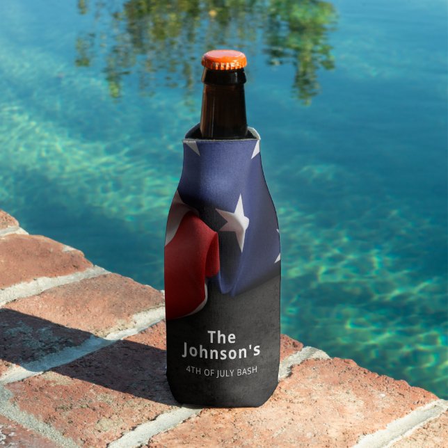 Patriotic Folded American Flag Personalised Bottle Cooler (In Situ Pool)