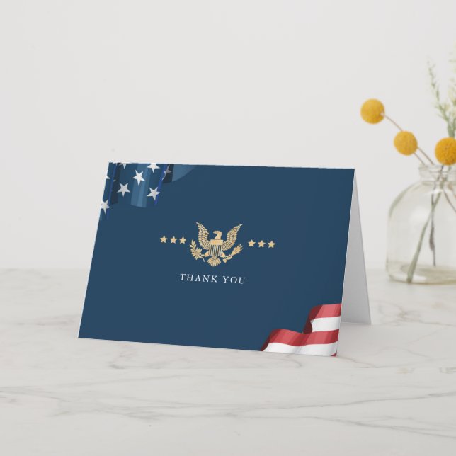 Patriotic Folded Thank You Note Card (Front)