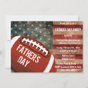 Patriotic Football Father's Day Party Invitation
