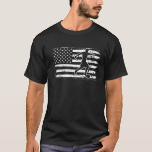 Patriotic Football Player 4th Of July American Fla T-Shirt