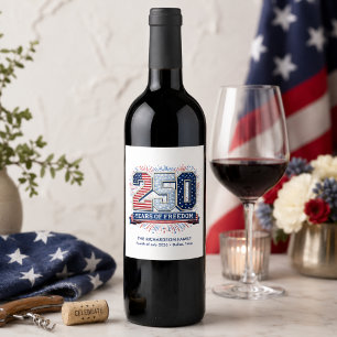 Patriotic Fourth of July 2026 Family Celebration Wine Label