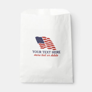 Patriotic Fourth of July American USA Flag Custom Favour Bag