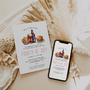 Patriotic Fourth of July BBQ Party Invitation