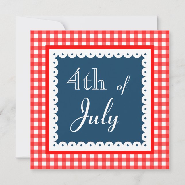 Patriotic Fourth Of July BBQ Picnic Invitations (Front)