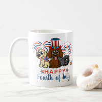 Patriotic Fourth of July Dogs Fireworks