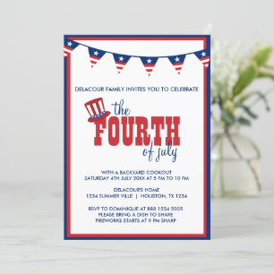 Patriotic Fourth of July Party Banners Invitation