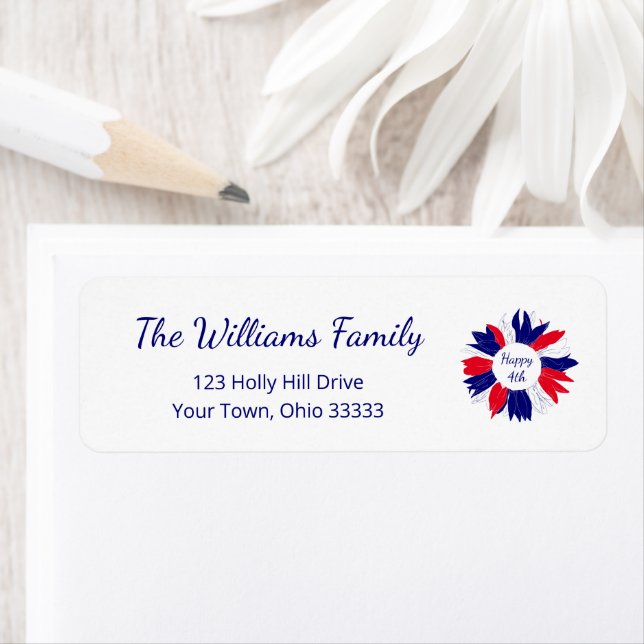 Patriotic Fourth of July Return Address Label (Insitu)