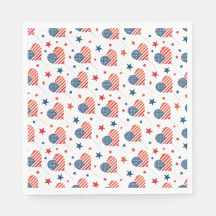 Patriotic Fourth of July seamless pattern on a Nap Napkin