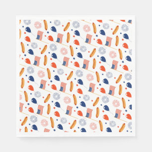 Patriotic Fourth of July seamless pattern on a Napkin