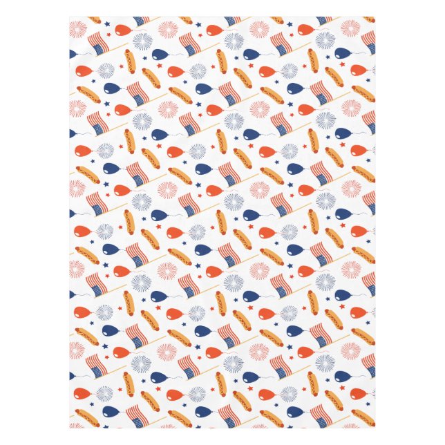 Patriotic Fourth of July seamless pattern on a Tablecloth (Front)