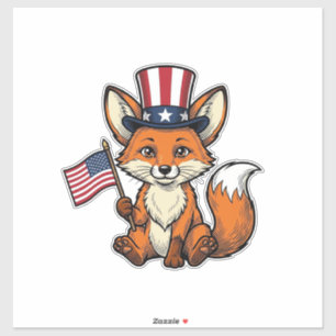 Patriotic Fox Vintage Engraving Shirt Design_1