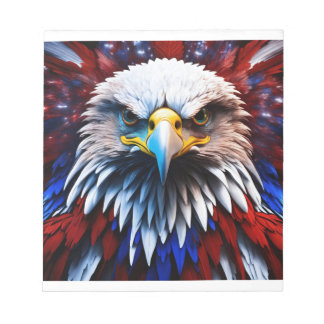 Patriotic Fractal Eagles Tee Notepad