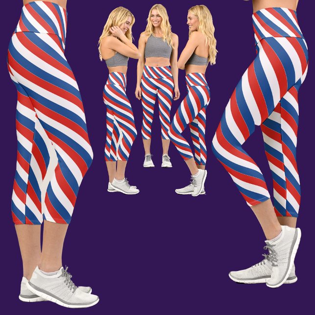  Patriotic France Flag Capri Leggings (Creator Uploaded)