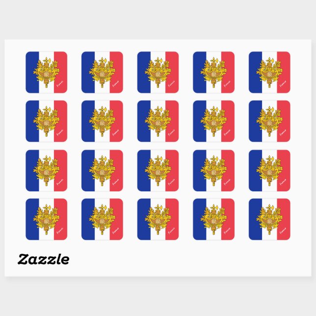 Patriotic France & French flag, holiday / sports Square Sticker (Sheet)