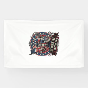 Patriotic Frankenstein Freedom Brute Horror Monste Banner