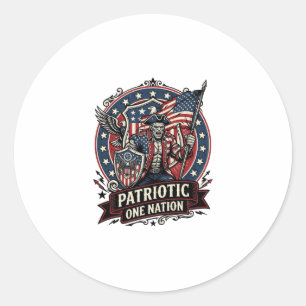 Patriotic Frankenstein Freedom Brute Horror Monste Classic Round Sticker