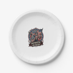 Patriotic Frankenstein Freedom Brute Horror Monste Paper Plate