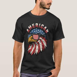 Patriotic Freedom Dad Mum 4th of July Eagle Sungla T-Shirt