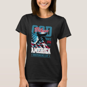 Patriotic Freedom Dad Mum 4th of July God Bless Am T-Shirt