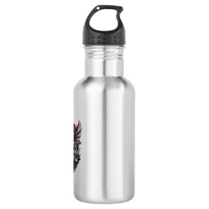 Patriotic Freedom Guitarist Skull Music Rock Metal 532 Ml Water Bottle