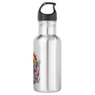 Patriotic Freedom Guitarist Skull Music Rock Metal 532 Ml Water Bottle