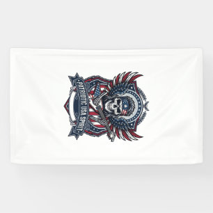 Patriotic Freedom Guitarist Skull Music Rock Metal Banner