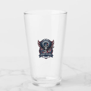 Patriotic Freedom Guitarist Skull Music Rock Metal Glass
