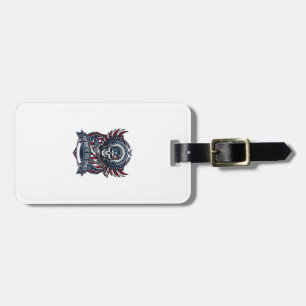 Patriotic Freedom Guitarist Skull Music Rock Metal Luggage Tag