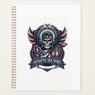 Patriotic Freedom Guitarist Skull Music Rock Metal Planner