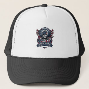Patriotic Freedom Guitarist Skull Music Rock Metal Trucker Hat