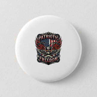 Patriotic Freedom Handlebars Biker Road Freedom Pa 6 Cm Round Badge