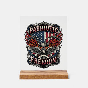 Patriotic Freedom Handlebars Biker Road Freedom Pa Acrylic Sign