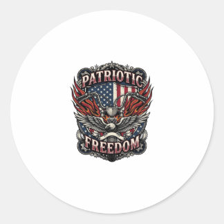 Patriotic Freedom Handlebars Biker Road Freedom Pa Classic Round Sticker