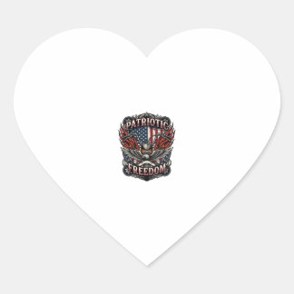 Patriotic Freedom Handlebars Biker Road Freedom Pa Heart Sticker
