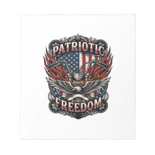Patriotic Freedom Handlebars Biker Road Freedom Pa Notepad