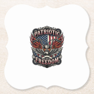 Patriotic Freedom Handlebars Biker Road Freedom Pa Paper Coaster