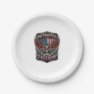 Patriotic Freedom Handlebars Biker Road Freedom Pa Paper Plate
