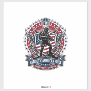 Patriotic Freedom Operator Silhouette Military Ins