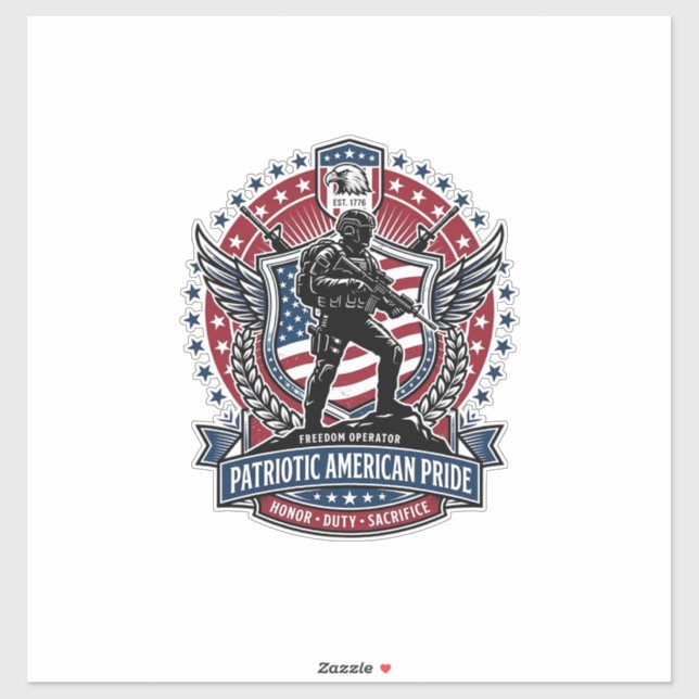 Patriotic Freedom Operator Silhouette Military Ins (Sheet)