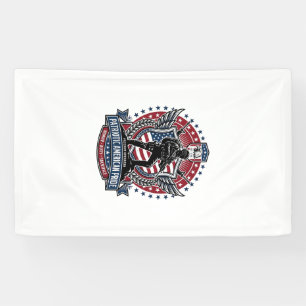 Patriotic Freedom Operator Silhouette Military Ins Banner