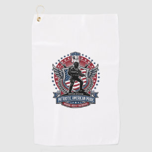 Patriotic Freedom Operator Silhouette Military Ins Golf Towel