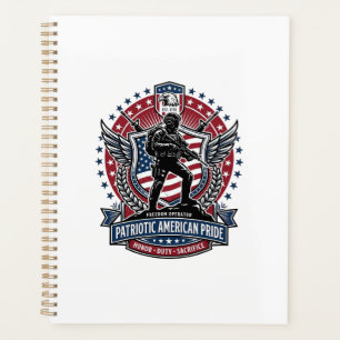 Patriotic Freedom Operator Silhouette Military Ins Planner